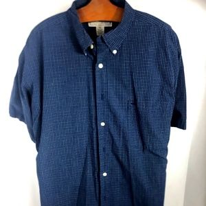 Woods and Gray Blue Paid Button Down XL